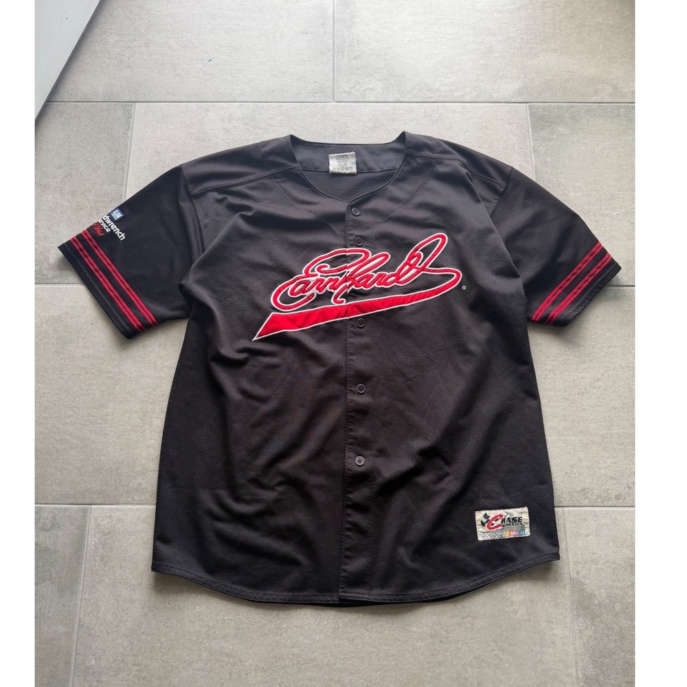 Chase Authentics Dale Earnhardt NASCAR Baseball Jersey Mens XL Black GM